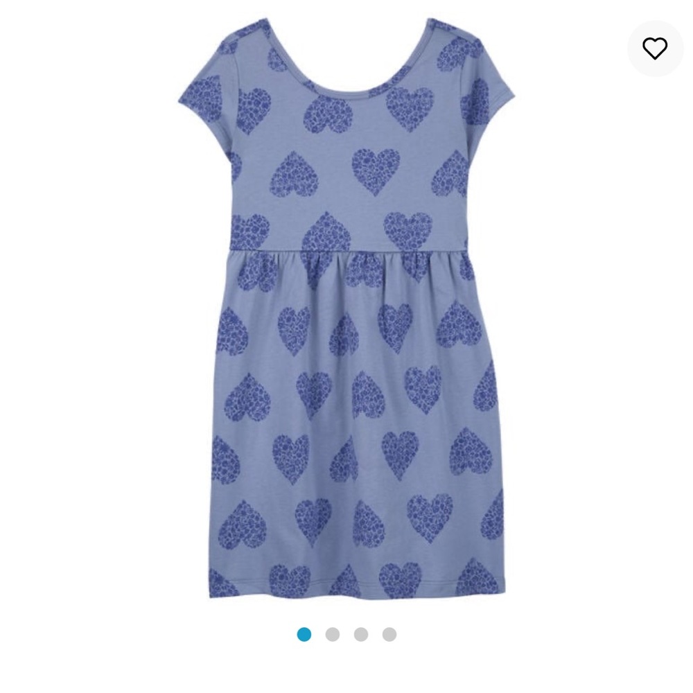 CARTERS UEC Girls Size 12 Blue Heart Print Casual Dress